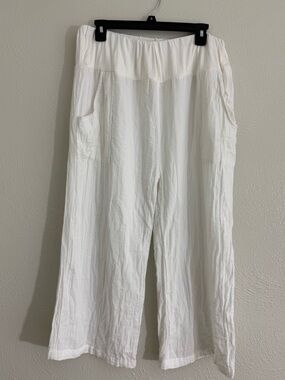 The Paper Lace Crop Cotton Pants Breezy Wide Leg